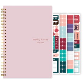 To Do List Notebook, Weekly Planner Notebook Life Planner with Tabs Sticker Suitable for Daily Life Work Student Office to Hit Your Goals & Live Happier (Pink)