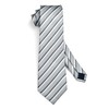 HISDERN Ties for Men Gray Striped Mens Tie and Handkerchief