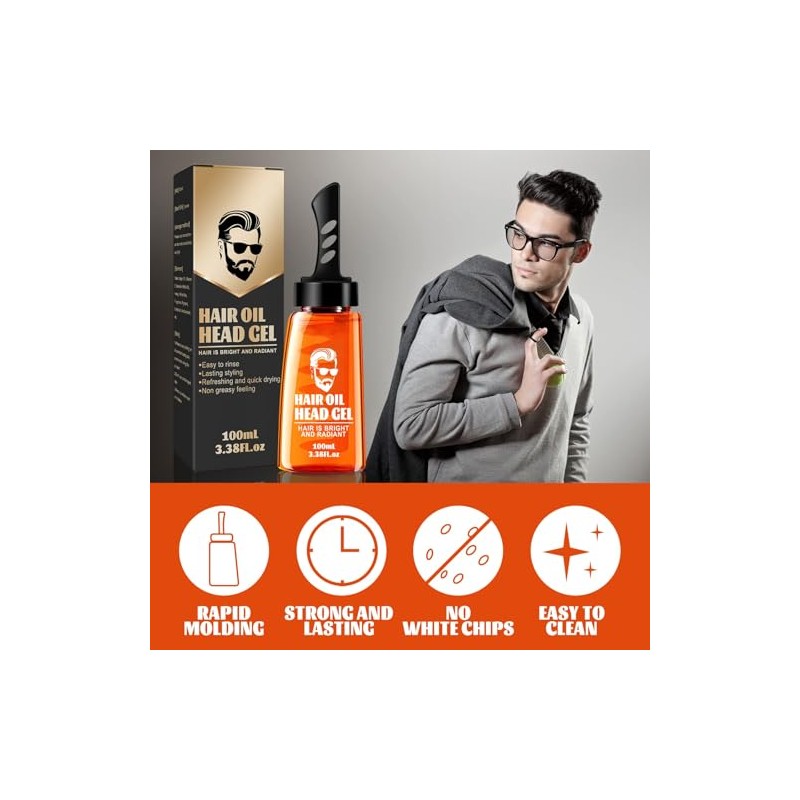 Grospe Gel Y Cera Para Peinar El Cabello Mullido De