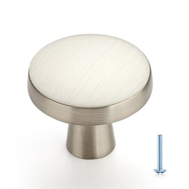 Ravinte 20 Pack Solid Single Hole Kitchen Round Cabinet Knobs Brushed Nickel Pulls Drawer Knobs Kitchen Cabinet Hardware Handles