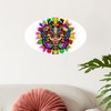 CafePress Aztec Warrior Mask Rainbow Colors Wall Decal 20"x12" Oval