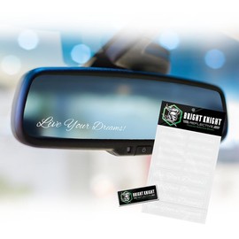 Live In Your Dreams Rearview Mirror Decal, 14 Pcs White Affirmation Rear View Mirror Accessories with Premium Vinyl, Non-Fading by Bright Knight