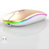 LED Wireless Slim Silent Dual-Mode 2.4G+BT Rechargeable 7-Color Portable Mobile