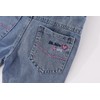 Peacolate 5-10years Little Big Girls Star Embroidery Blue Denim Overalls(7-8Years)