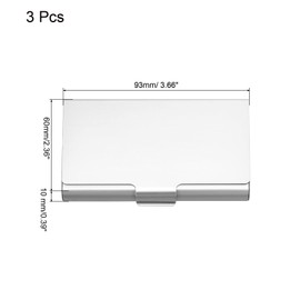 PATIKIL Business Card Holder, 3 Pack Aluminum Metal Card Case Professional Pocket Card Holder for Name Card Credit Card, Silver