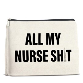 UPNEGE Funny Nurse Makeup Bag Gifts for Women, RN Nurse Practitioner Nursing Assistant Gifts Cosmetic Bag Zipper Pouch