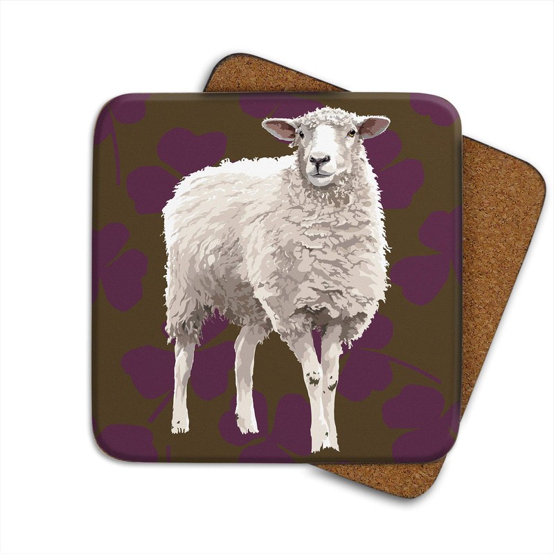 Sheep - Set of 4 Coasters - Leslie Gerry Animal