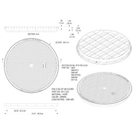 Polylok 20" Heavy Duty Flat Cover/Lid (PN: 3017-C20)