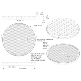 Polylok 20" Heavy Duty Flat Cover/Lid (PN: 3017-C20)