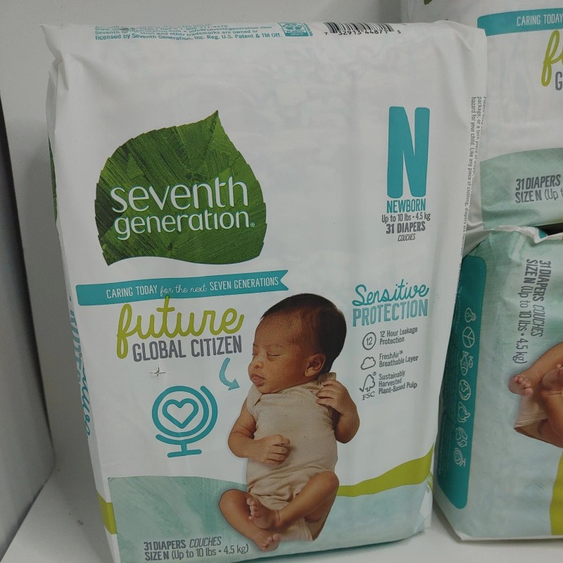 Seventh generation newborn diapers Sensitive protection 124 count 4 packs