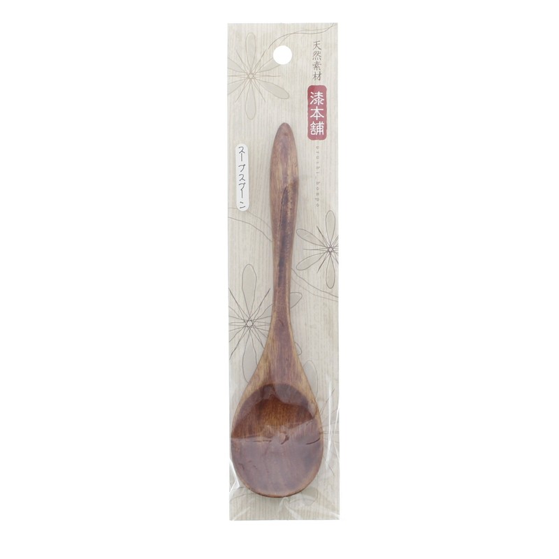 Soup Spoon Lacquer painted wood (natural wood) 17.5 cm