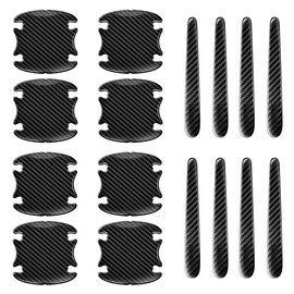 16PCS Car Door Handle Cup Scratch Protector Set, Waterproof Car Door Bowl Sticker Protector Film, Anti-Scratch Car Paint Cover Guard Pad Universal for Most Cars, SUVs (Carbon Fiber)