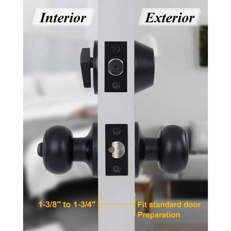 （6 Sets） All Keyed Alike Entry Door Knobs and Single