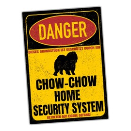 Chow Chow Chow Canton Dog Sign Danger Security System Door Sign Dog Sign Warning Sign