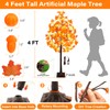 4 FT Fall Tree with Lights Autumn Decor 63 LED