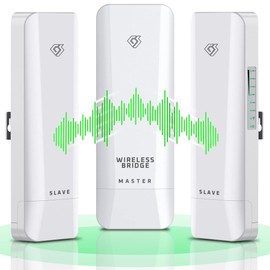 Wireless Bridge Point to Point/Multipoint 3 Pack, 5.8GHz Outdoor Wireless Bridge to Provide Network Communication for Shop, Barn, Garage Building, 3KM Long Distance Pre-configured Set. (3KM 3-Pack)