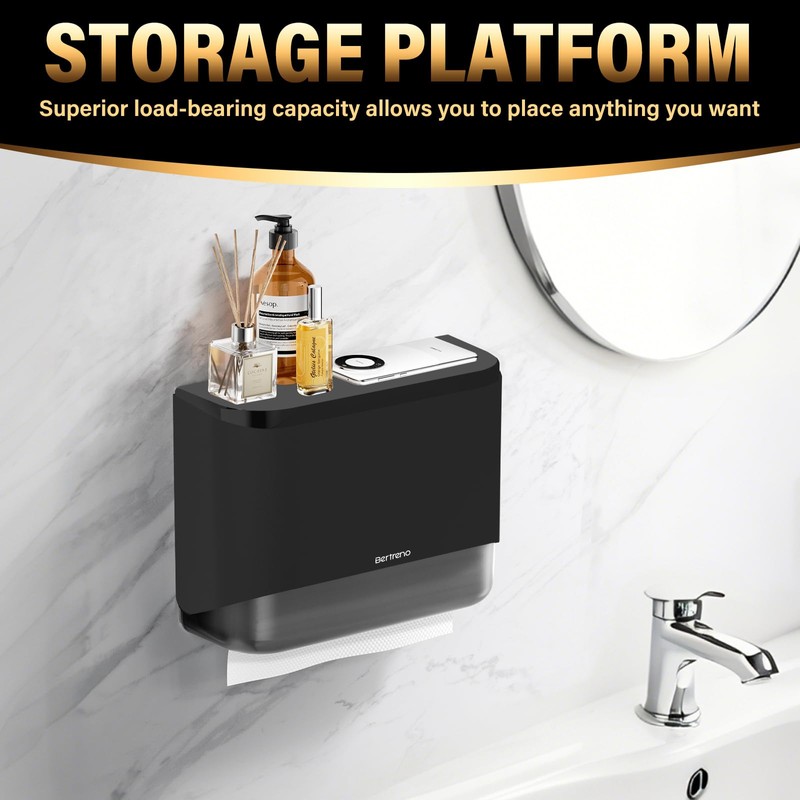 Bertreno Paper Towel Dispenser Wall Mount Multifold/Trifold/C Fold Paper Hand