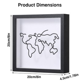 Shadow Box Frame with Slot, Adventure Archive Box for Keepsakes, Top Loading Seashell Display Memory Boxes, Ticket Holder for Movie Concert, Travel Gift Frames DIY Crafts (8x8 inch&Black)