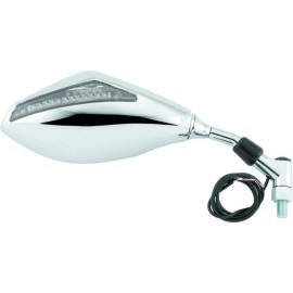 BikeMaster Universal Mirror with Integrated Turn Signals 10mm - Pair - Chrome