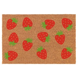 Welcome Doormat Coco Coir Door Mat Gift Strawberry Summer Spring (30" x 18")