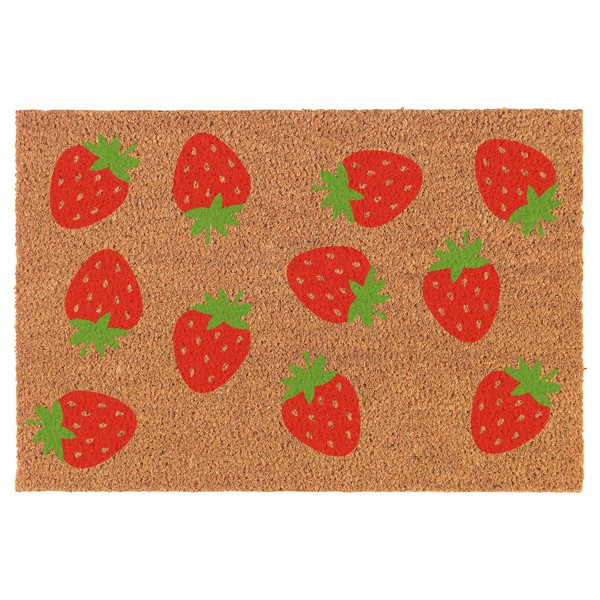 Welcome Doormat Coco Coir Door Mat Gift Strawberry Summer Spring