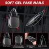BUTBU Oval Nail Tips, 600 Pieces False Nail Tips, Soft