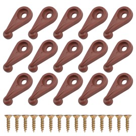 MOROBOR 50 PCS Glass Retainer Clips Kit, 4 mm Glass Clip Glass Cabinet Clips with Screws for Fixing Glass Cabinet Doors (Reddish Brown)