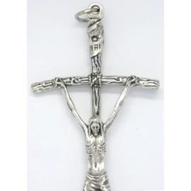 Generico 10.494.30 Pastoral Cross Pope John Paul II Galvanised Silver Pope with Ring 13 cm