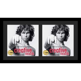 Creative Picture Frames 16x30-inch Double Record Album Cover Frame with Black Matting Displays 2 Individual LP Covers