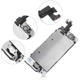 SZM iPhone5S Front Panel Custom Parts LCD Panel LED Screen Repair Parts Tools Included (Speaker + Front Camera + Home Button) White