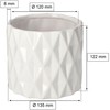 KOTARBAU® Ceramic Flower Pot Diameter 120 mm Planter Glazed White