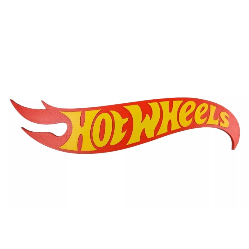 Decor Hot Wheels Logo Sign 3d Printed Wall Decor