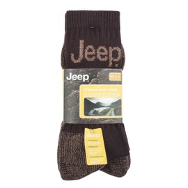 Jeep Men's JM273 3 Pair Luxury Terrain Socks Brown 6-11