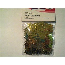 Sequin Stars 12 mm Gold Pack of c. 450