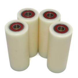 LASANA SMART MACHINES Set of 4 castors with ball bearings, nylon and polyamide castors for pallet trucks, pallet truck wheels 40-100-10, bearings precisely machined