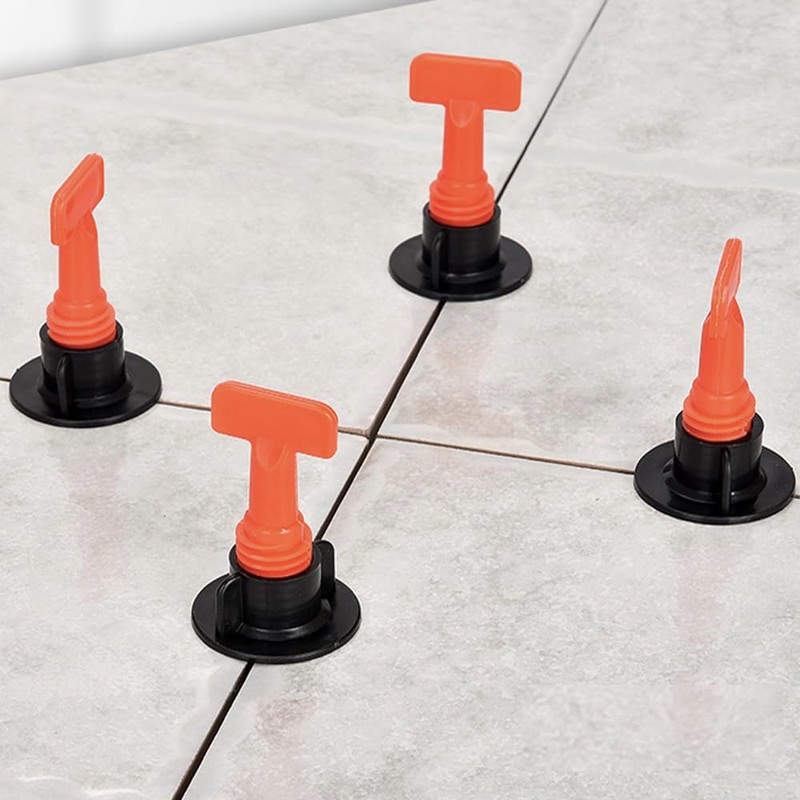 Aisamco Tile Leveling System Kit,100pcs Orange Reusable Tile Spacers,2 Special