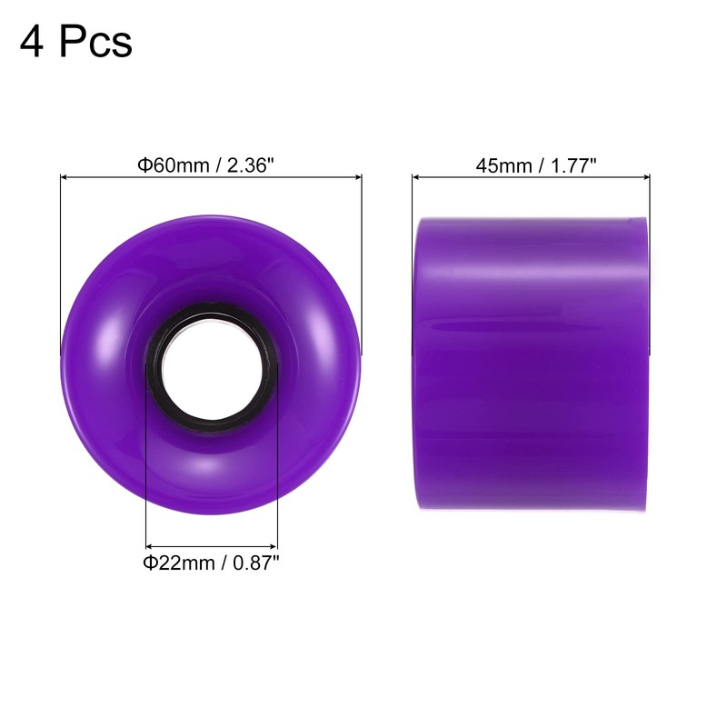 PATIKIL 60mm Longboard Wheels, 4 Pack Skateboard Wheel Street Wheels