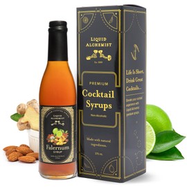 Liquid Alchemist Falernum Syrup for Cocktails - Real Ingredients Make our Falernum Cocktail Syrup a Great Mixer for any Tiki Drink - Our Drink Mixer is Non-GMO Gluten Free & Vegan (12.7 oz)