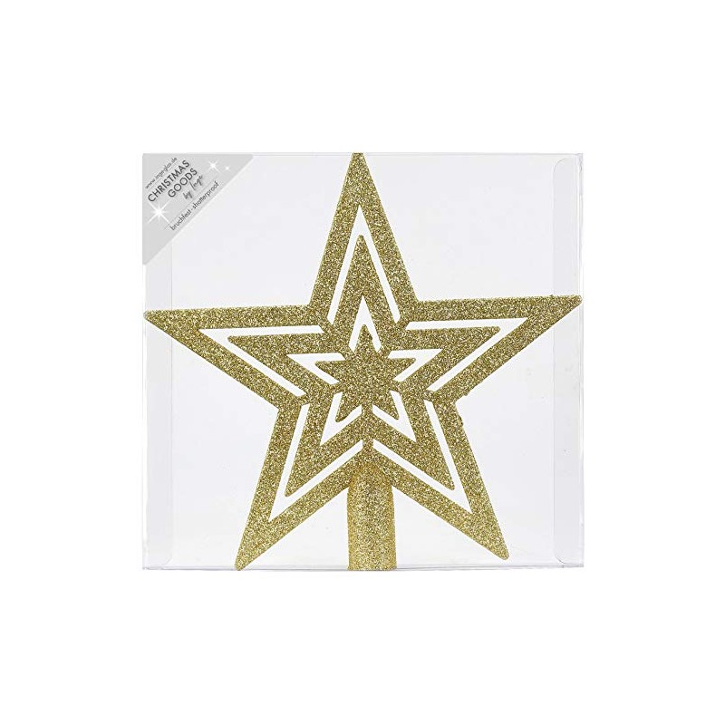 Christmas Tree Topper Plastic 18 cm Star with Glitter Christmas
