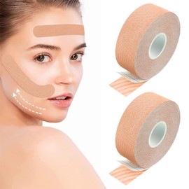 Face Lifting Tape, Pack of 2 Rolls, Kinesiotapes, Myofascial Face Tightening Tape, Face Tape Against Wrinkles, Patch for Muscle Tightening Bands and Tightening the Face Skin of Women