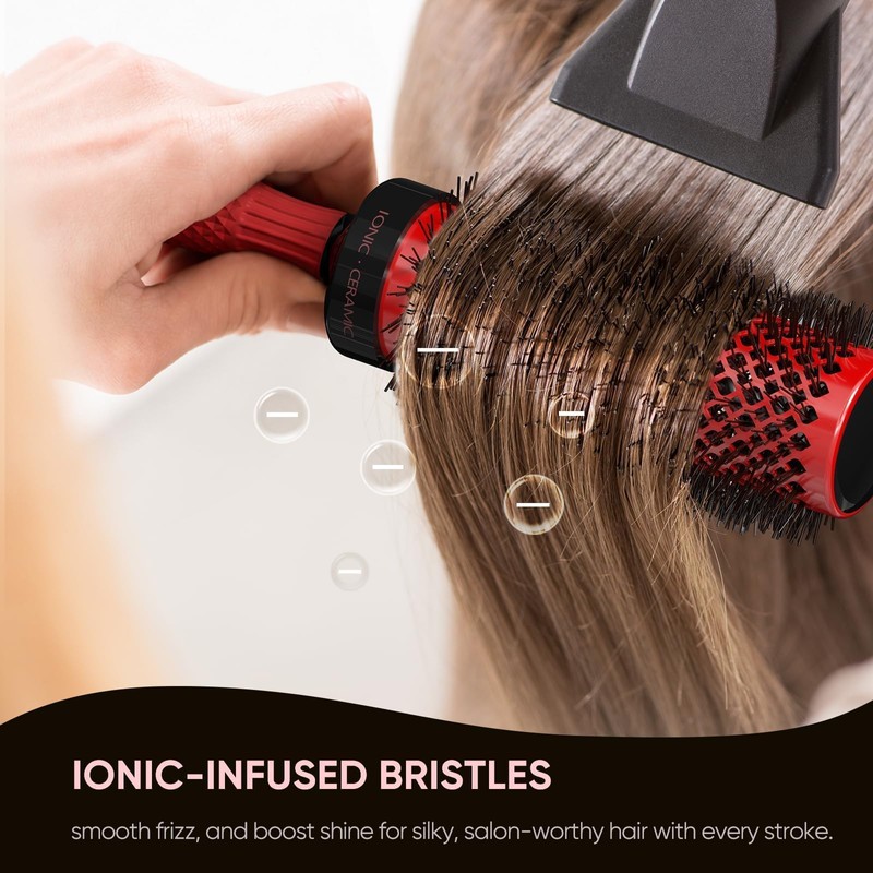 Round Brush for Blow Drying, Ceramic Coated Hair Brush with