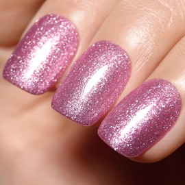 Imtiti Glitter Purple Pink Gel Nail Polish, 15ml Rose Pink Color UV/LED Soak Off Gel Polish Salon DIY Nail Art Design Manicure Gel 1Pcs