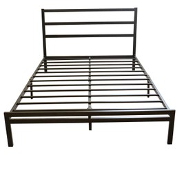 Heavy Duty Metal Full Bed Frame with Headboard, No Box Spring Needed, 10-inch Upgraded Black Full Size Sturdy Iron Bed Platform, Easy Assembly, No Noise & Squeak, Underbed Storage Space