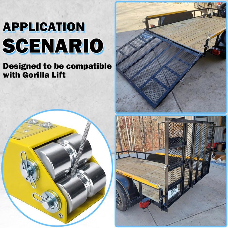 NAZOU Trailer Lift Assist Lift Cables Kit 2Pcs for Trailer