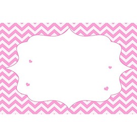 30 Blank Cards Invitations Thank You Cards Pink Chevron Girl Birthday Party Baby Shower + 30 White Envelopes