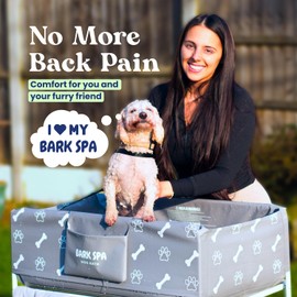 Bark Spa Dog Bath Tub - Free Brush & Towel – Foldable & Portable Dog Washing Station – Lightweight Dog Bath for Indoor & Outdoor Grooming – Fits in Shower or Bath