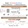 White Shower Curtain Rod with 12 Hooks, 18-72 Inches,Rust Resistance,