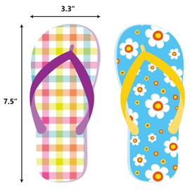 Fancy Land Flip-Flop Cutouts Summer Bulletin Board Cutouts Decorations for Back to School Classroom Wall 60Pcs