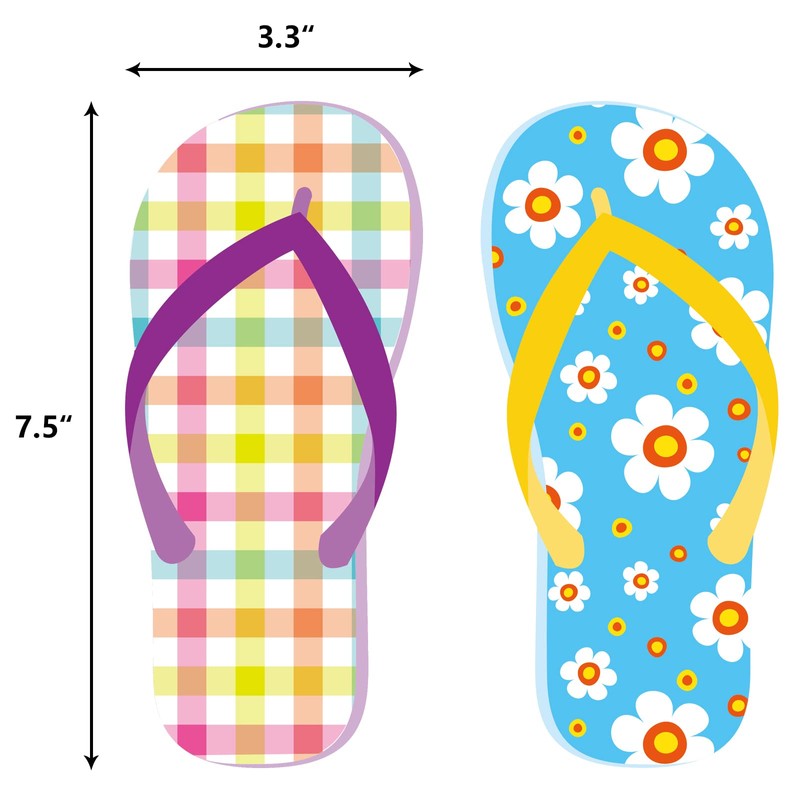 Fancy Land Flip-Flop Cutouts Summer Bulletin Board Cutouts Decorations for