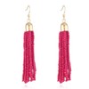 Handmade Beaded Tassel Earrings - Boho Drop Fringe Earrings for